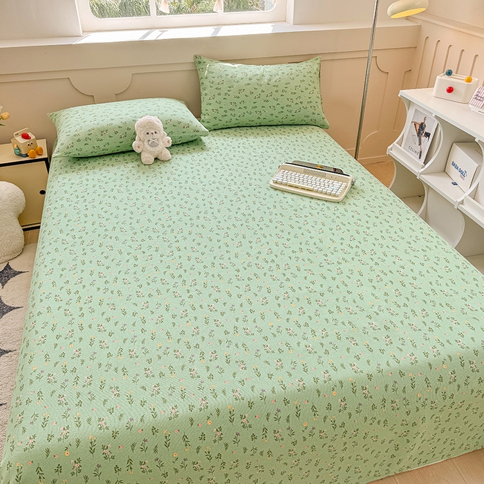 91家纺网 家纺一手货源 找家纺 爱彼家纺 2026春夏新款原棉老粗布小碎花风格系列二 春满园