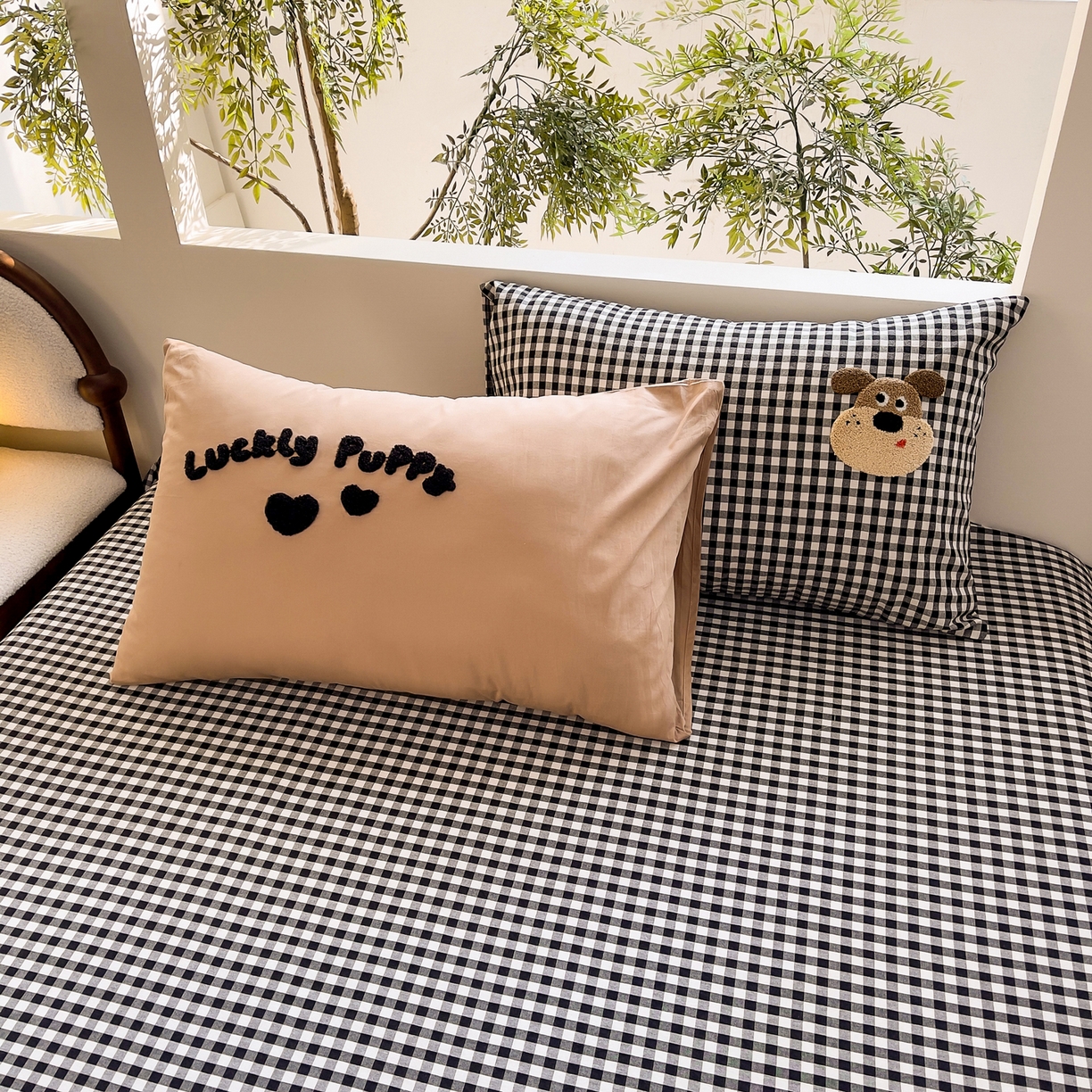 91家纺网 家纺一手货源 找家纺 炫拼家纺 2026新款卡通满版毛巾绣A类全棉40支水洗棉四件套-星辰系列 星辰-滑板狗