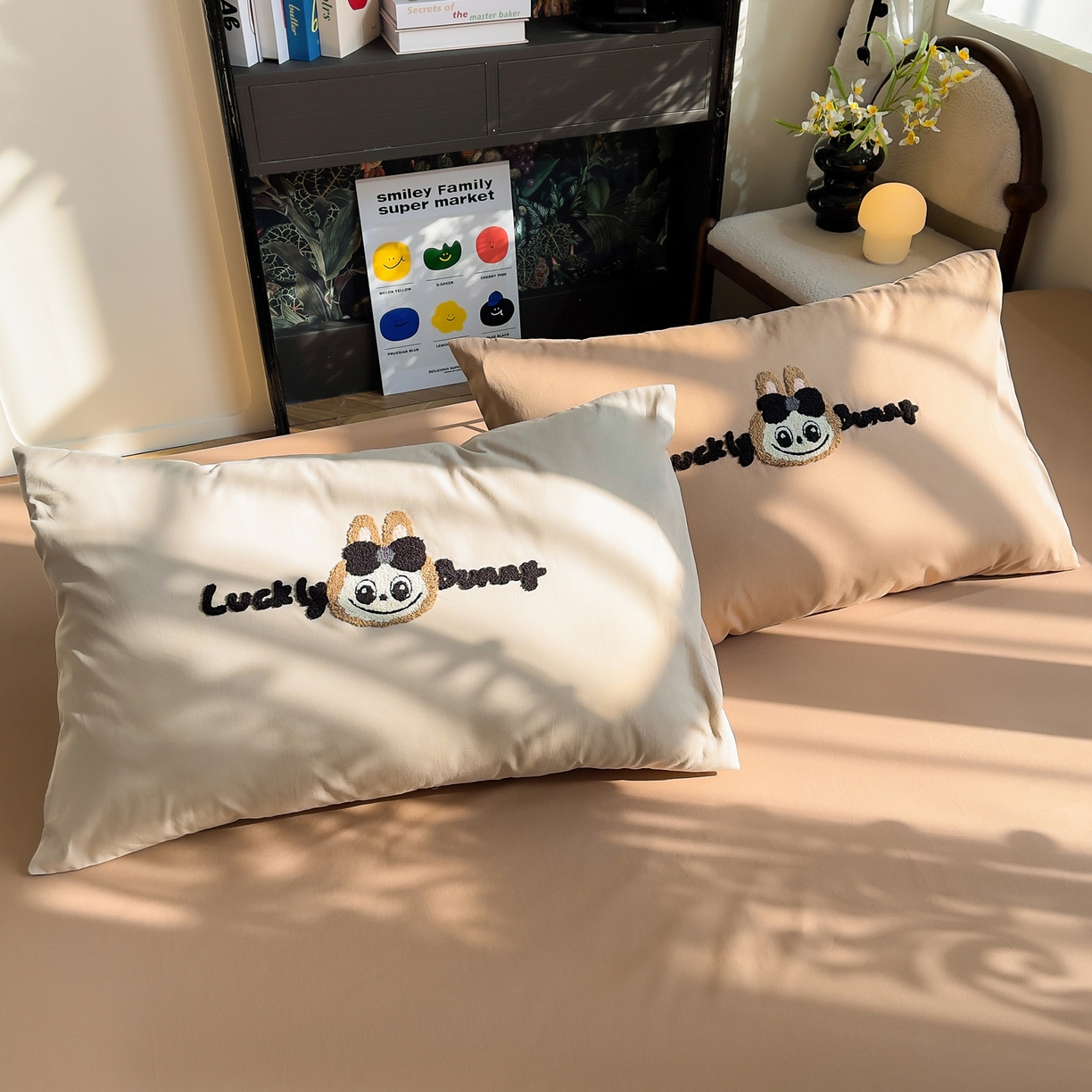 91家纺网 家纺一手货源 找家纺 炫拼家纺 2026新款卡通满版毛巾绣A类全棉40支水洗棉四件套-星辰系列 星辰-甜甜兔