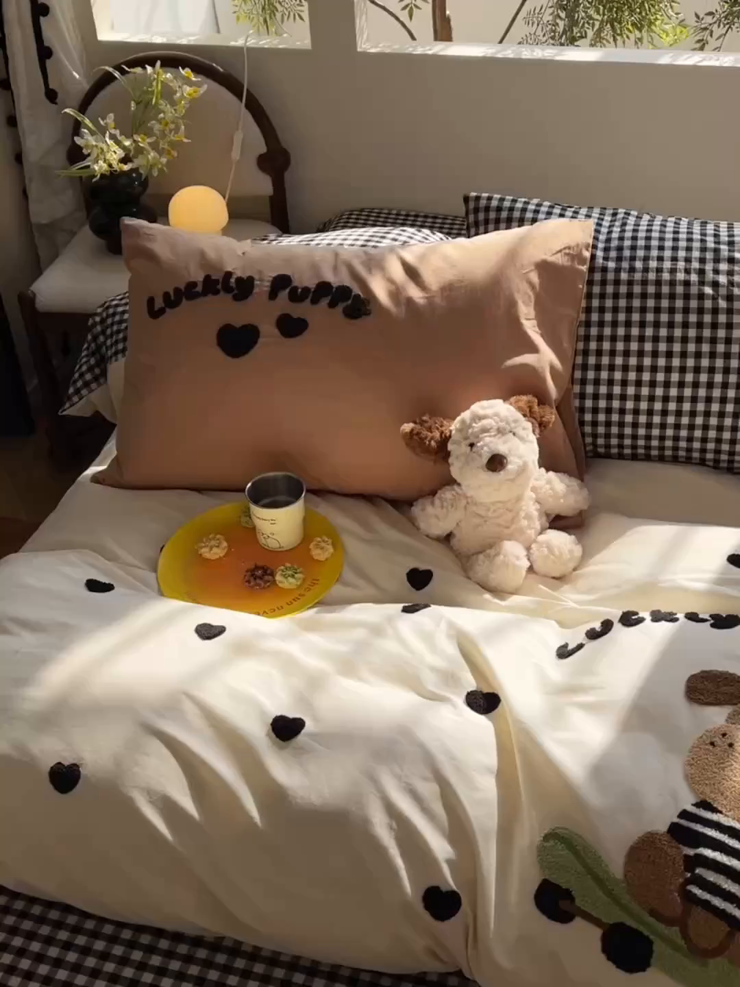 91家纺网 家纺一手货源 找家纺 炫拼家纺 2026新款卡通满版毛巾绣A类全棉40支水洗棉四件套-星辰系列 星辰-滑板狗