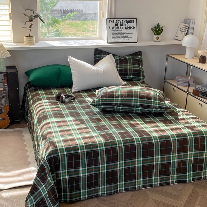 （总）对白 2026新款全棉色织水洗棉单床单-云舞白