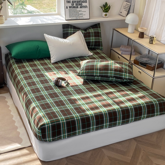 （总）对白 2026新款全棉色织水洗棉单床笠-云舞白