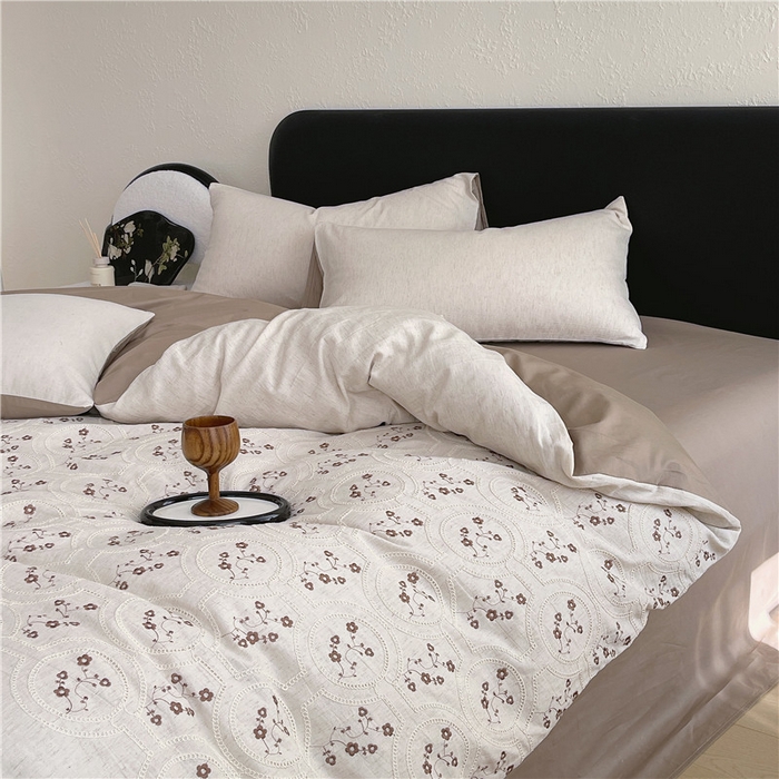 91家纺网 家纺一手货源 找家纺 琪格格纺织 2026新款棉麻特种刺绣高奢四件套 屿光漫织