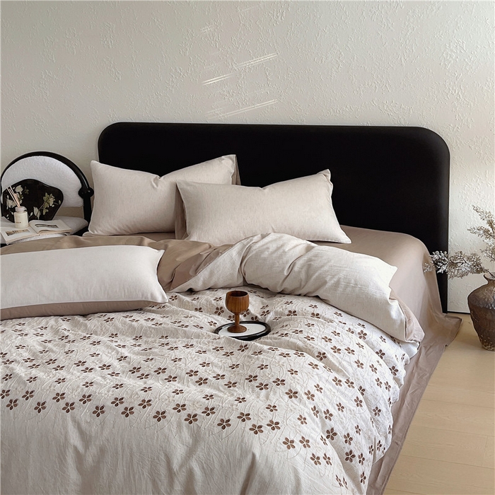 91家纺网 家纺一手货源 找家纺 琪格格纺织 2026新款棉麻特种刺绣高奢四件套 月移花影