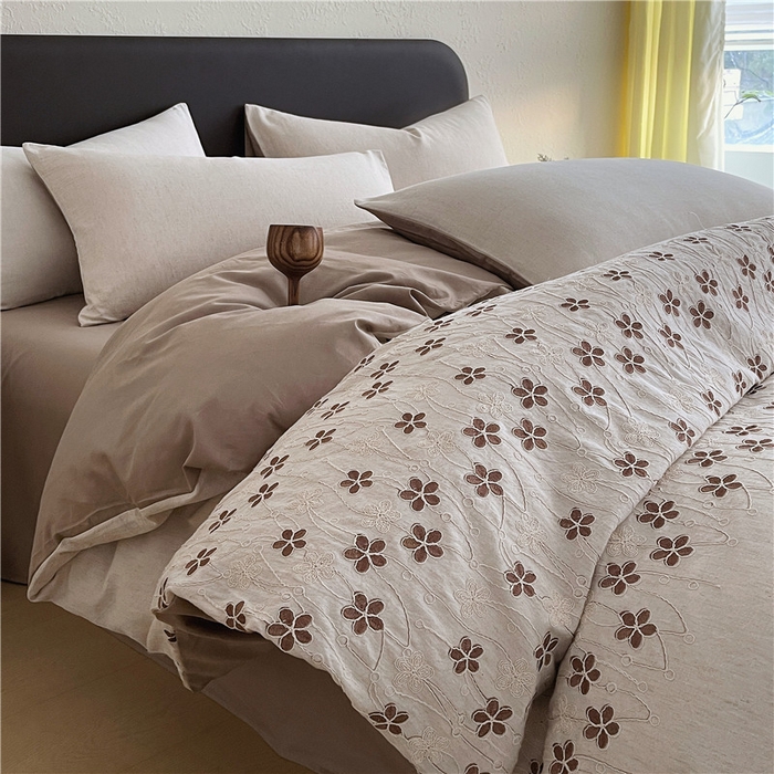 91家纺网 家纺一手货源 找家纺 琪格格纺织 2026新款棉麻特种刺绣高奢四件套 月移花影