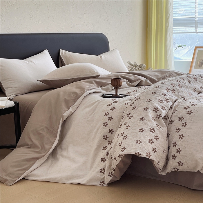 91家纺网 家纺一手货源 找家纺 琪格格纺织 2026新款棉麻特种刺绣高奢四件套 月移花影