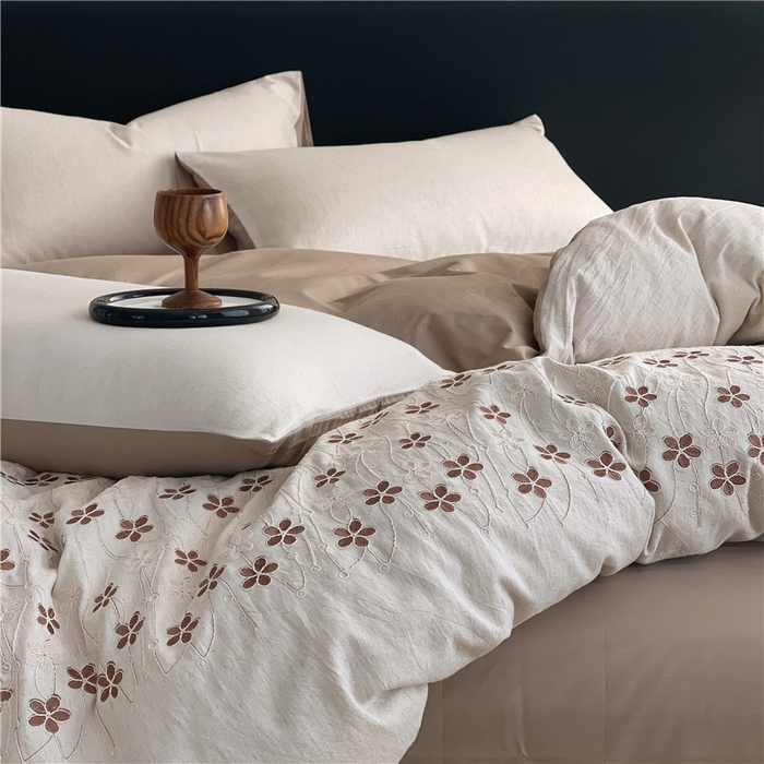 91家纺网 家纺一手货源 找家纺 琪格格纺织 2026新款棉麻特种刺绣高奢四件套 月移花影