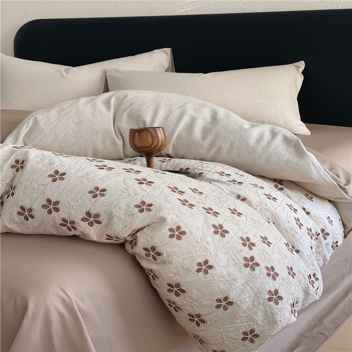 91家纺网 家纺一手货源 找家纺 琪格格纺织 2026新款棉麻特种刺绣高奢四件套 月移花影