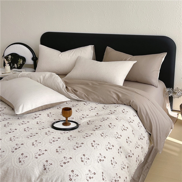 91家纺网 家纺一手货源 找家纺 琪格格纺织 2026新款棉麻特种刺绣高奢四件套 屿光漫织