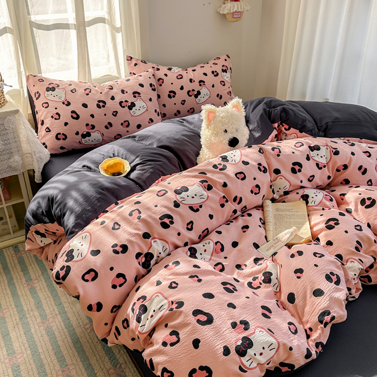 91家纺网 家纺一手货源 找家纺 （总）宏源家纺 2026新款云感提花双层纱四件套