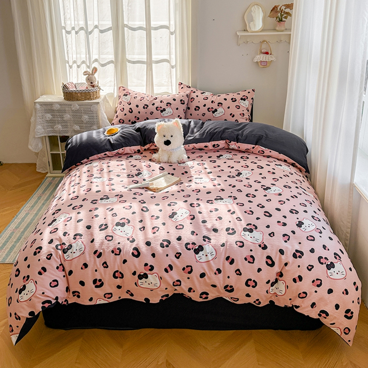 91家纺网 家纺一手货源 找家纺 （总）宏源家纺 2026新款云感提花双层纱四件套