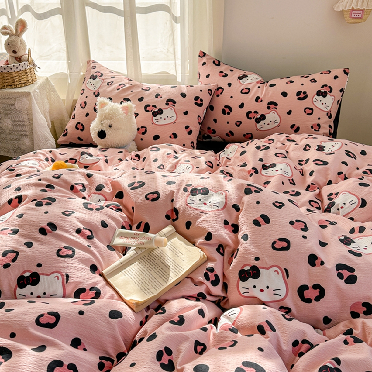 91家纺网 家纺一手货源 找家纺 （总）宏源家纺 2026新款云感提花双层纱四件套