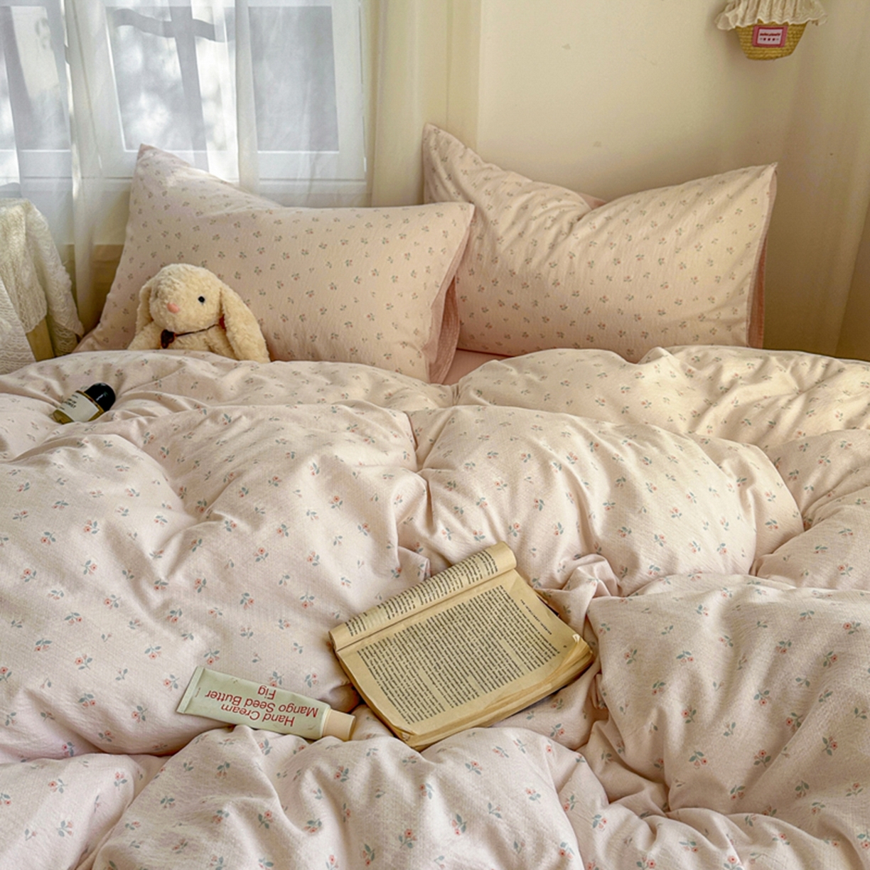 91家纺网 家纺一手货源 找家纺 宏源家纺 2026新款云感提花双层纱四件套 温馨