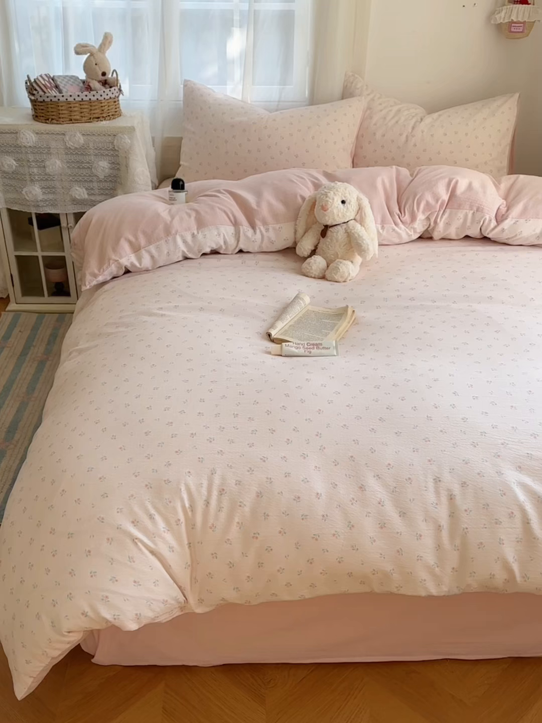 91家纺网 家纺一手货源 找家纺 宏源家纺 2026新款云感提花双层纱四件套 温馨