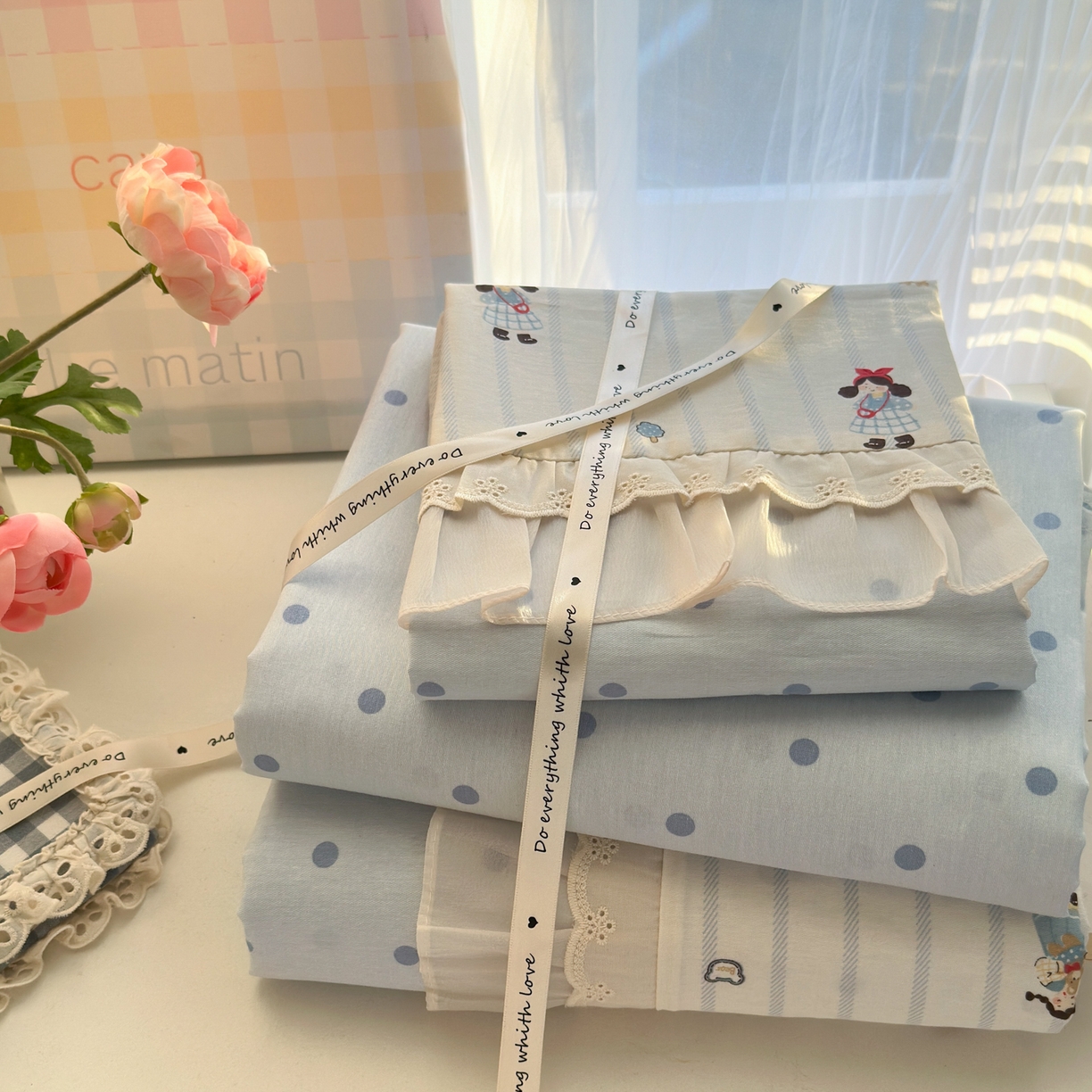 91家纺网 家纺一手货源 找家纺 （总）云锦家居 2026新款纯棉拼接花边小清新工艺款四件套