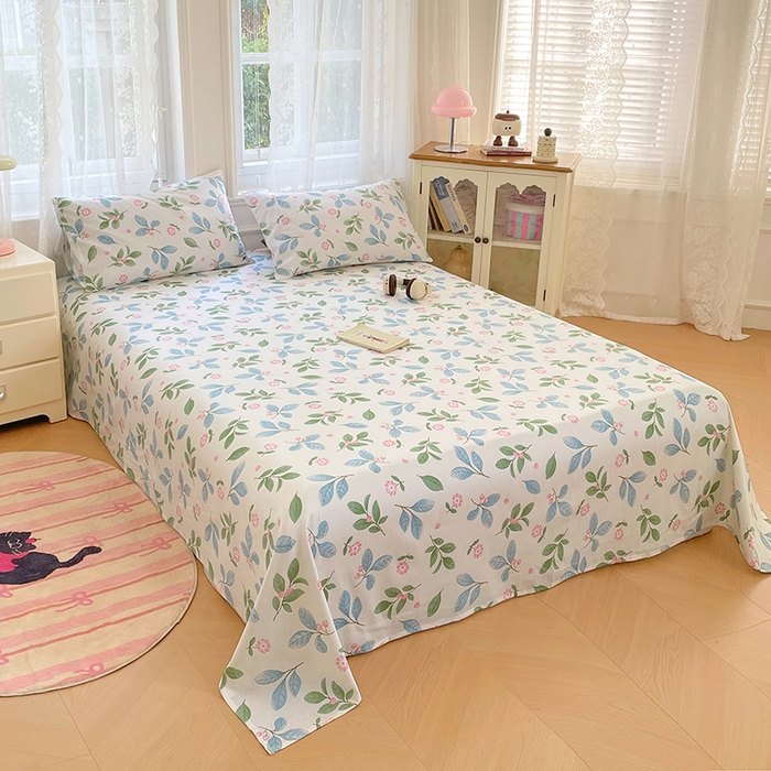 91家纺网 家纺一手货源 找家纺 世爵 2026新款全棉纯棉印花小清新单床单单品系列 花样年华