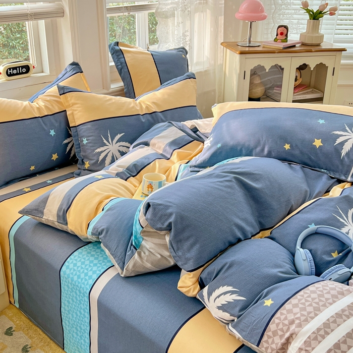 91家纺网 家纺一手货源 找家纺 世爵 2026新款全棉纯棉印花小清新单床单单品系列 漫步云端