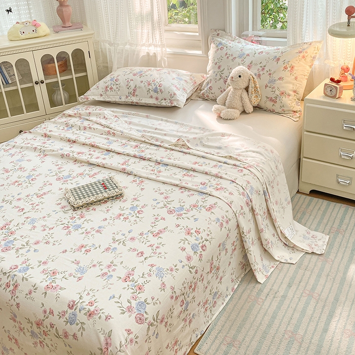 91家纺网 家纺一手货源 找家纺 世爵 2026新款全棉纯棉印花小清新单床单单品系列 妙语花香