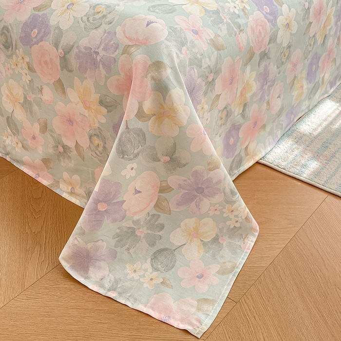 91家纺网 家纺一手货源 找家纺 世爵 2026新款全棉纯棉印花小清新单床单单品系列 宁夏华苒