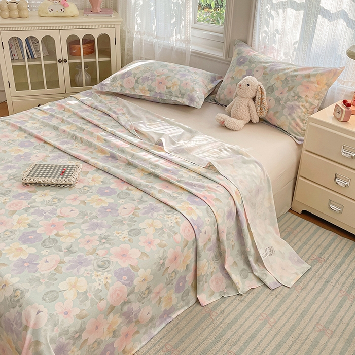 91家纺网 家纺一手货源 找家纺 世爵 2026新款全棉纯棉印花小清新单床单单品系列 宁夏华苒