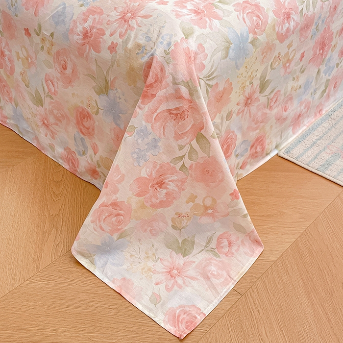 91家纺网 家纺一手货源 找家纺 世爵 2026新款全棉纯棉印花小清新单床单单品系列 盛夏晚晴