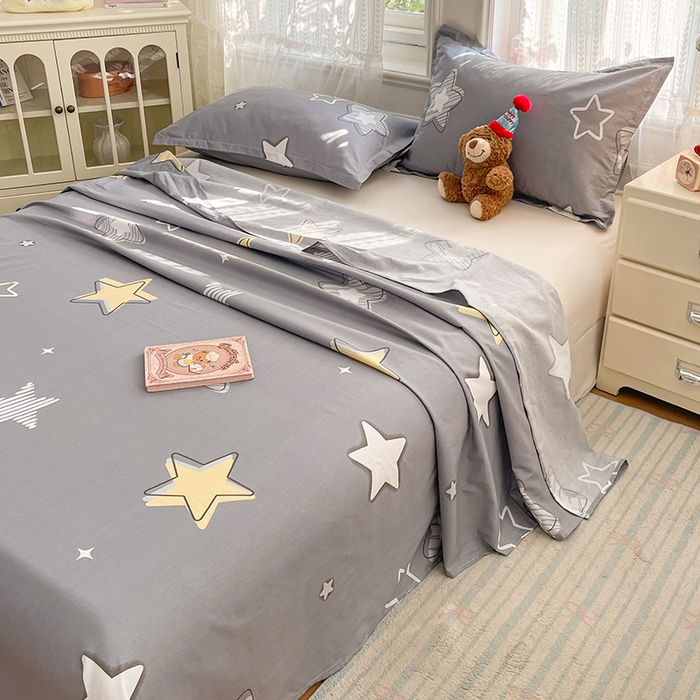 91家纺网 家纺一手货源 找家纺 世爵 2026新款全棉纯棉印花小清新单床单单品系列 天空之城