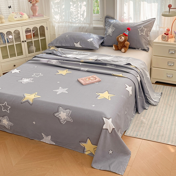 91家纺网 家纺一手货源 找家纺 世爵 2026新款全棉纯棉印花小清新单床单单品系列 天空之城