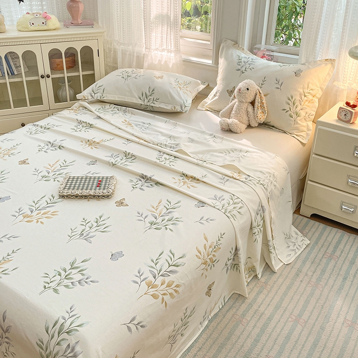 91家纺网 家纺一手货源 找家纺 世爵 2026新款全棉纯棉印花小清新单床单单品系列 香草之恋