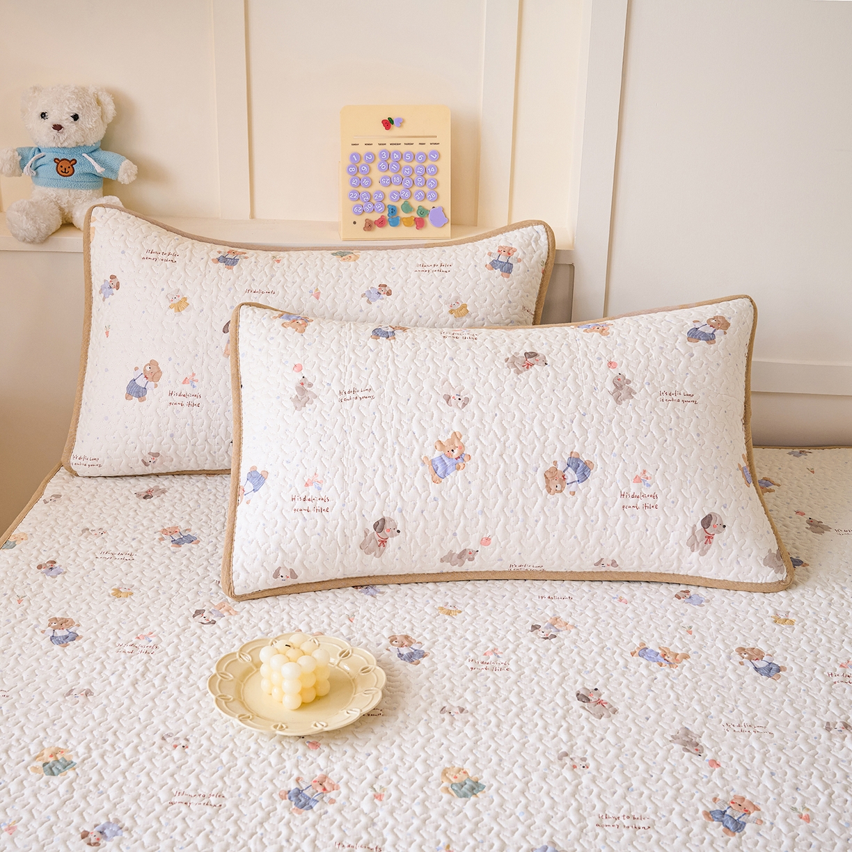 91家纺网 家纺一手货源 找家纺 拾小柒 2026年新款全棉双层纱床护垫纯棉防滑床盖床褥子软床垫 咕噜派米