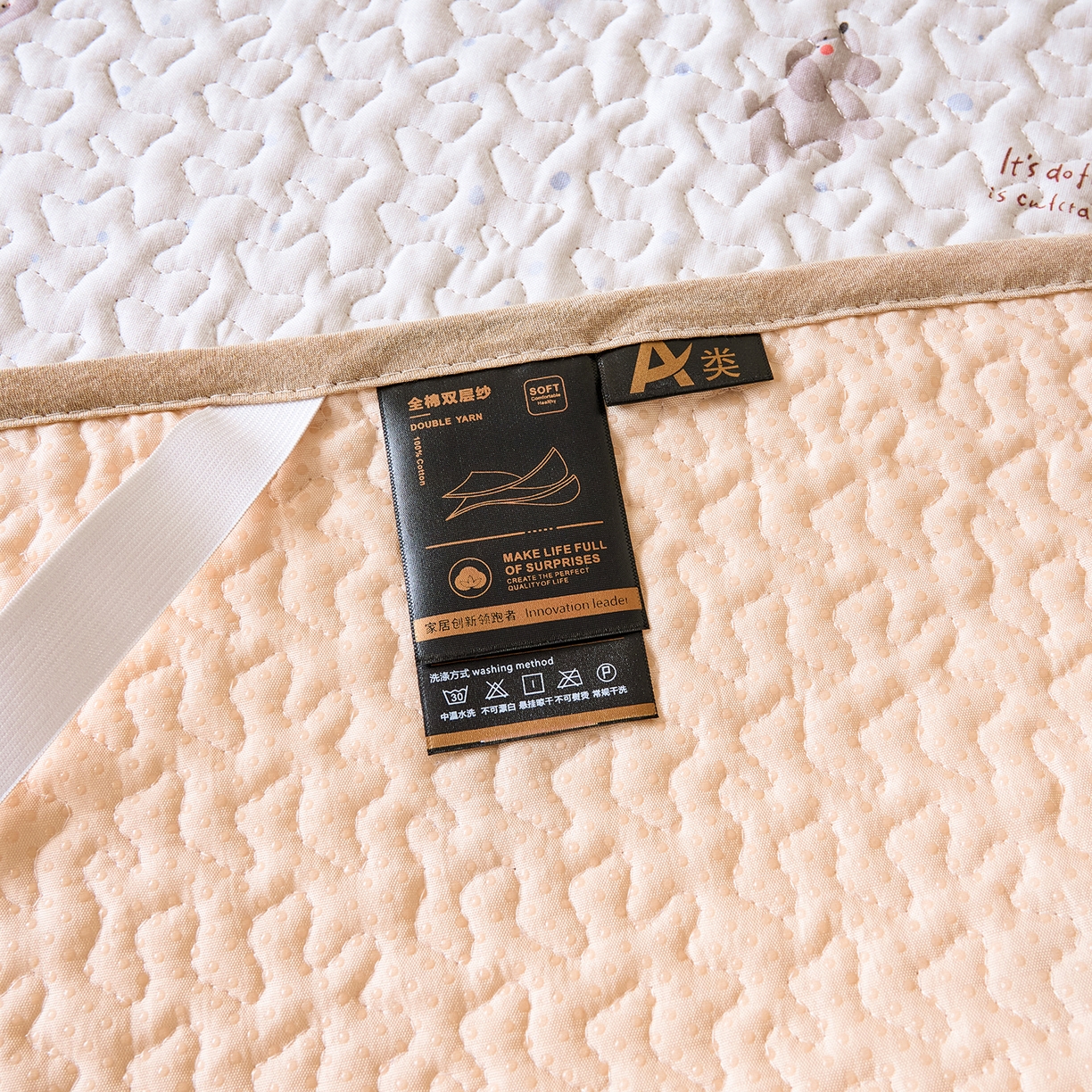91家纺网 家纺一手货源 找家纺 拾小柒 2026年新款全棉双层纱床护垫纯棉防滑床盖床褥子软床垫 咕噜派米