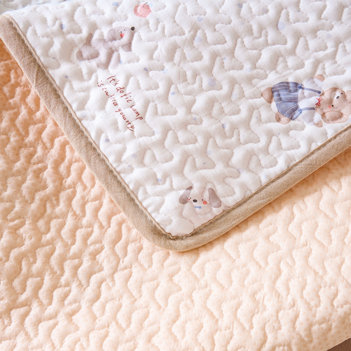 91家纺网 家纺一手货源 找家纺 拾小柒 2026年新款全棉双层纱床护垫纯棉防滑床盖床褥子软床垫 咕噜派米