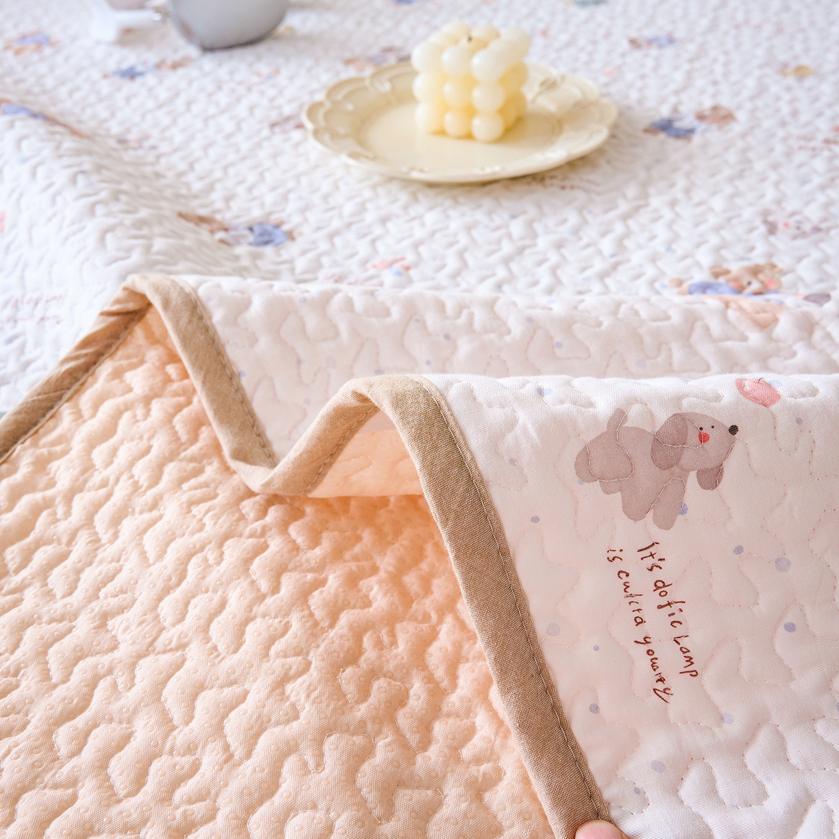 91家纺网 家纺一手货源 找家纺 拾小柒 2026年新款全棉双层纱床护垫纯棉防滑床盖床褥子软床垫 咕噜派米