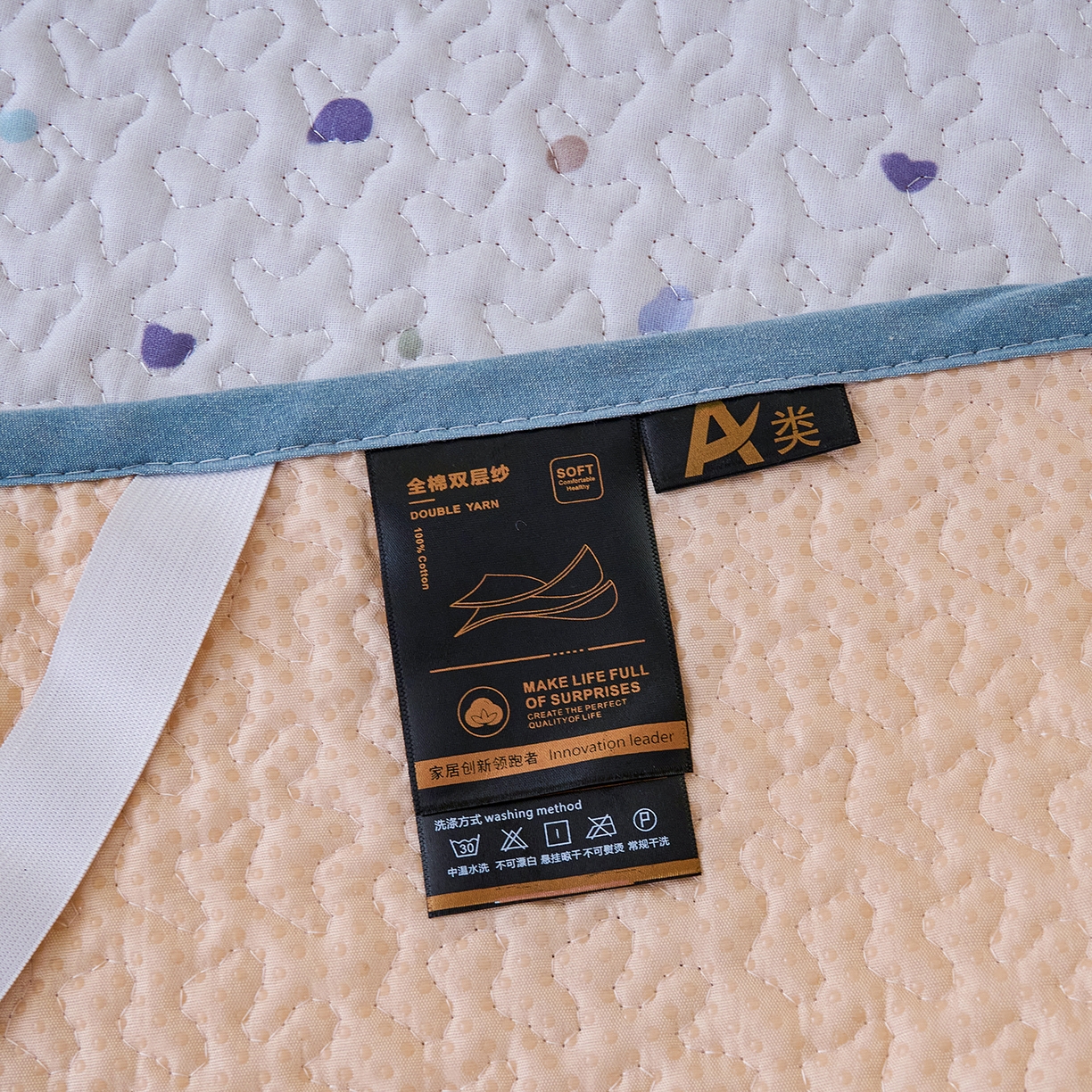 91家纺网 家纺一手货源 找家纺 拾小柒 2026年新款全棉双层纱床护垫纯棉防滑床盖床褥子软床垫 鲤安