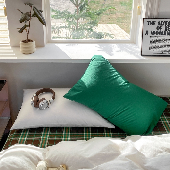 91家纺网 家纺一手货源 找家纺 （总）对白 2026新款年度颜色设计师款全棉色织水洗棉枕套-云舞白