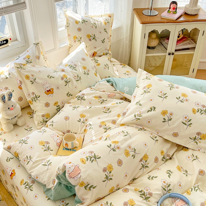 91家纺网 家纺一手货源 找家纺 世爵 2026新款全棉纯棉印花小清新单枕套 艾薇儿