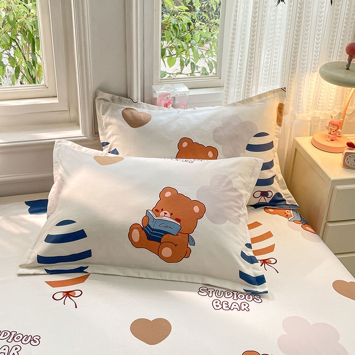 世爵 2026新款全棉纯棉印花小清新单枕套单 度假时光