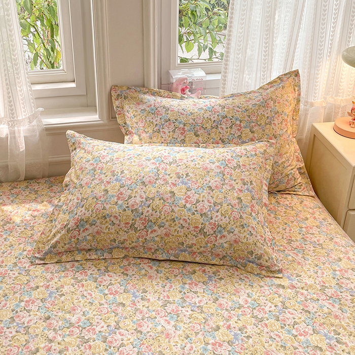 世爵 2026新款全棉纯棉印花小清新单枕套单 仙本娜