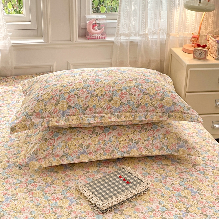 91家纺网 家纺一手货源 找家纺 世爵 2026新款全棉纯棉印花小清新单枕套 仙本娜