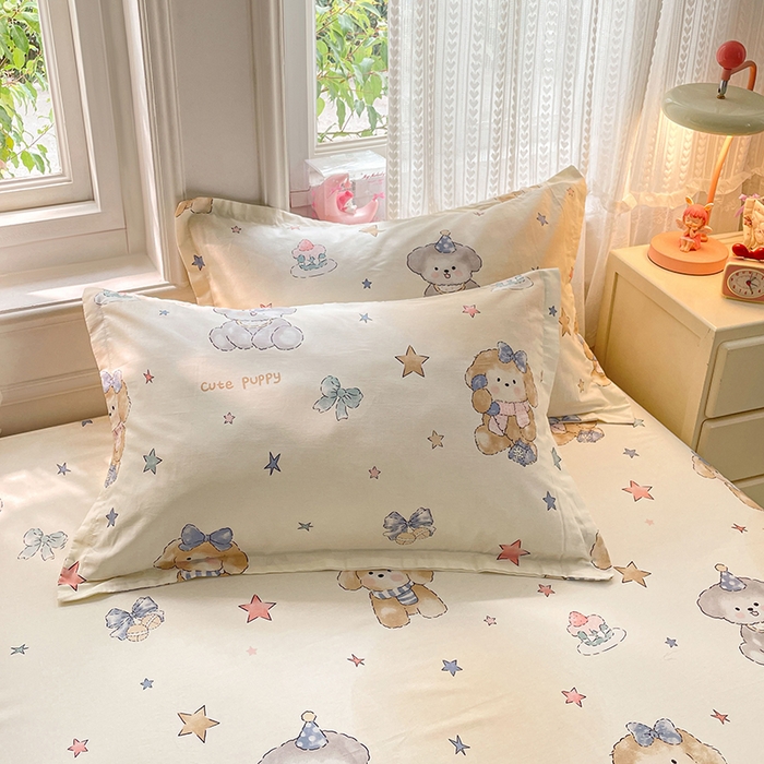 世爵 2026新款全棉纯棉印花小清新单枕套单 宇宙小熊