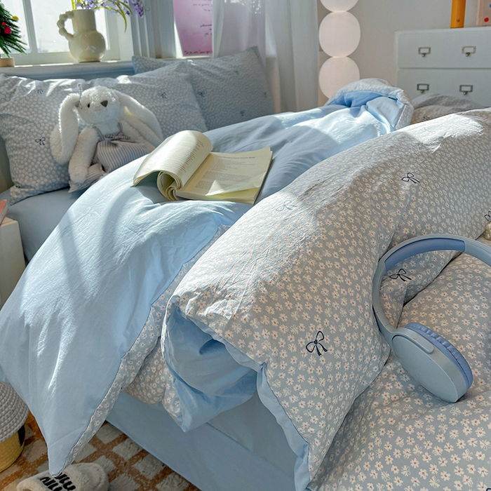 91家纺网 家纺一手货源 找家纺 梦纤绒 2026新款古法水洗仿棉云感纱四件套 赫莲娜