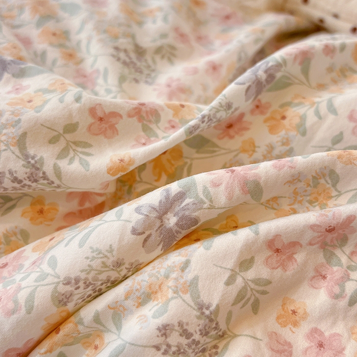 91家纺网 家纺一手货源 找家纺 梦纤绒 2026新款古法水洗仿棉云感纱四件套 花千朵