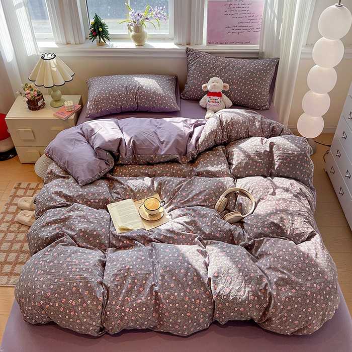 91家纺网 家纺一手货源 找家纺 梦纤绒 2026新款古法水洗仿棉云感纱四件套 花絮