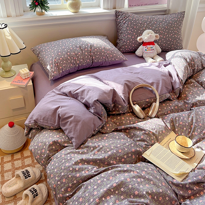 91家纺网 家纺一手货源 找家纺 梦纤绒 2026新款古法水洗仿棉云感纱四件套 花絮