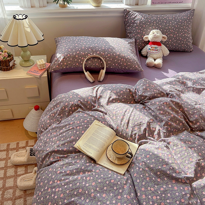 91家纺网 家纺一手货源 找家纺 梦纤绒 2026新款古法水洗仿棉云感纱四件套 花絮