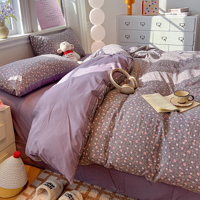 91家纺网 家纺一手货源 找家纺 梦纤绒 2026新款古法水洗仿棉云感纱四件套 花絮