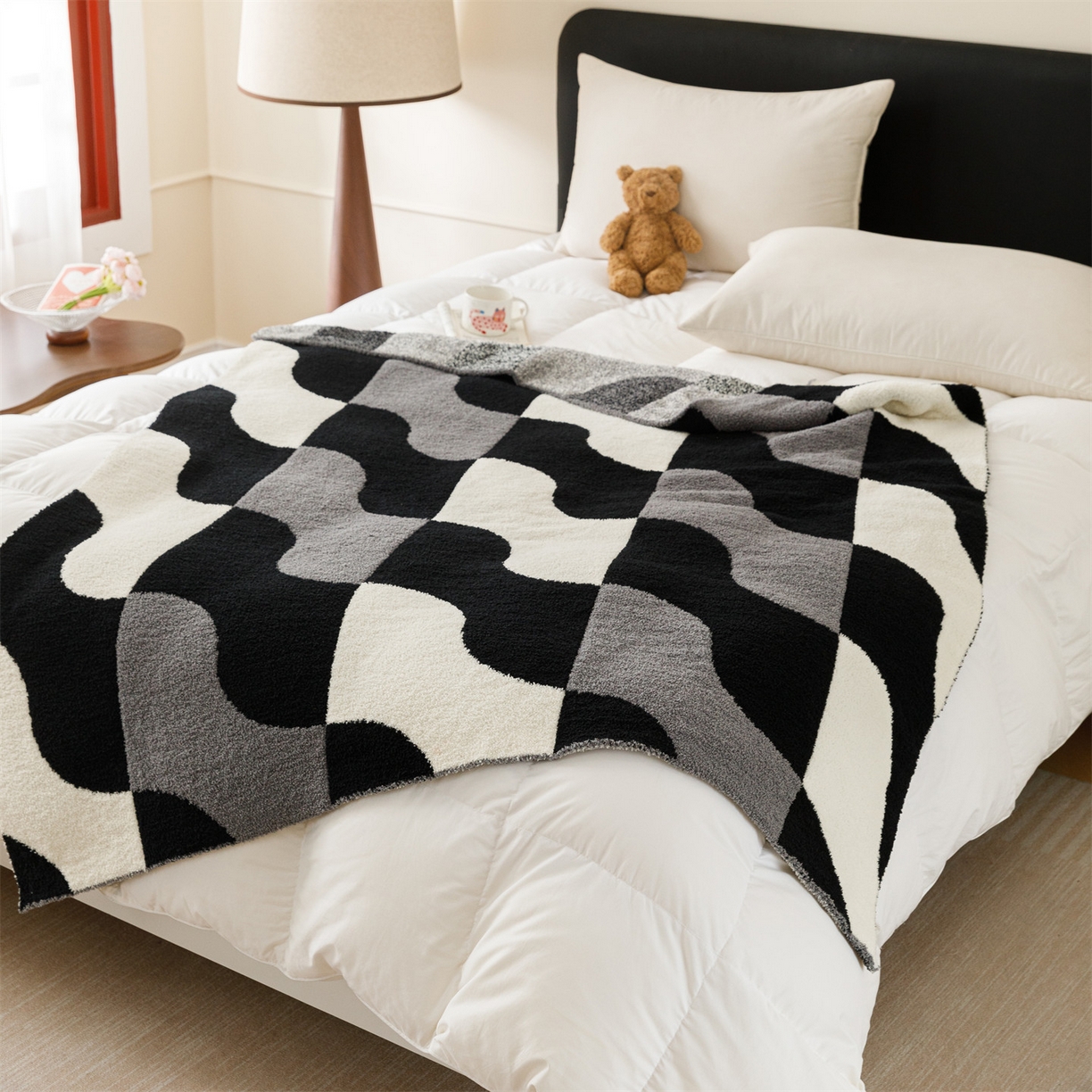 91家纺网 家纺一手货源 找家纺 瑞米家居 2026新款多功能半边绒盖毯毛毯毯子 空白格