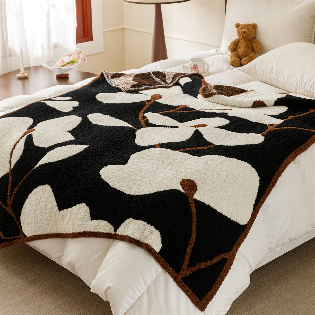 91家纺网 家纺一手货源 找家纺 瑞米家居 2026新款多功能半边绒盖毯毛毯毯子 朵朵绒