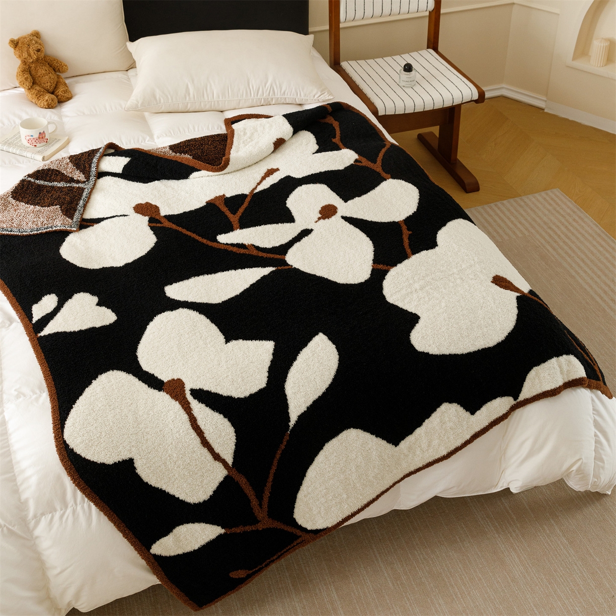 91家纺网 家纺一手货源 找家纺 瑞米家居 2026新款多功能半边绒盖毯毛毯毯子 朵朵绒