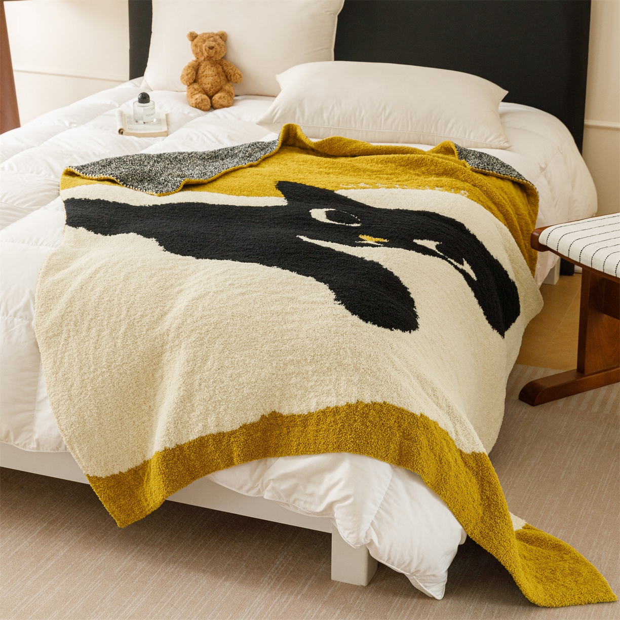 91家纺网 家纺一手货源 找家纺 瑞米家居 2026新款多功能半边绒盖毯毛毯毯子 慵懒喵-黄