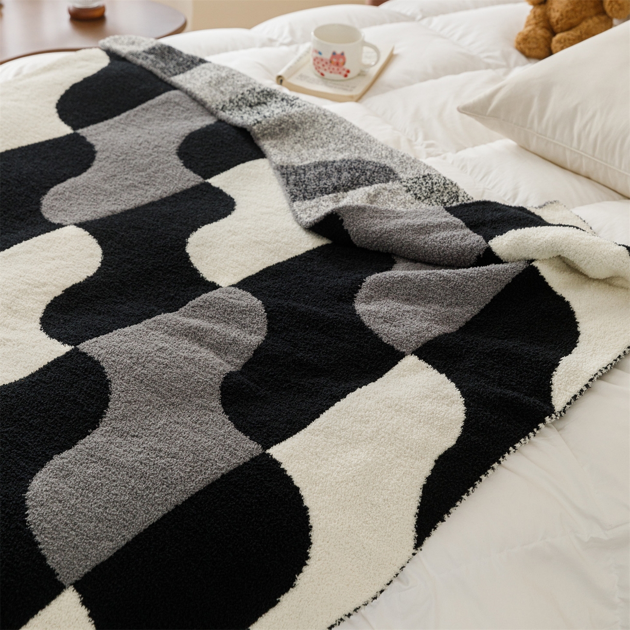 91家纺网 家纺一手货源 找家纺 瑞米家居 2026新款多功能半边绒盖毯毛毯毯子 空白格